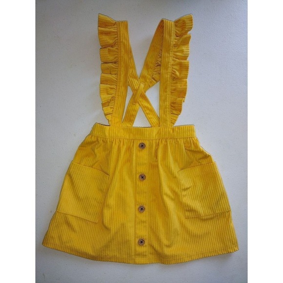 wonder nation Other - Wonder Nation Toddler Girls Yellow Corduroy Ruffle Strap Jumper Skirt 3T